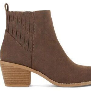 Draper James Elle Chelsea Boot Brown Faux Suede 11M Pointed Toe